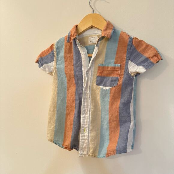 Boys Crewcuts Striped Button Down Shirt sz 4-5 J. Crew Kids Shirt - Picture 2 of 8